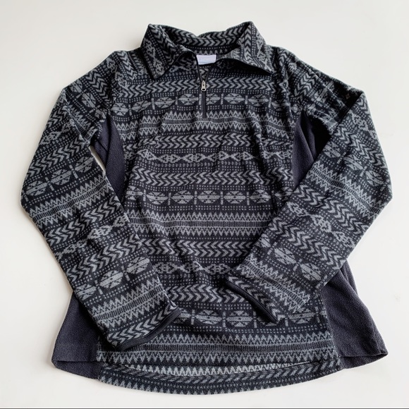 Columbia Sweaters - Columbia Printed Fleece Pullover 1/4 Zip Size Med